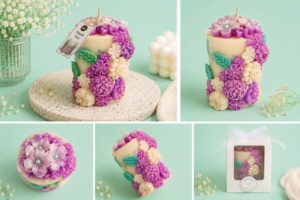 Handmade jasmine scented soy wax candle