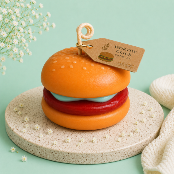 Burger Bliss Candle – Custom Scented Burger Candle- Choose any scent you’d like!