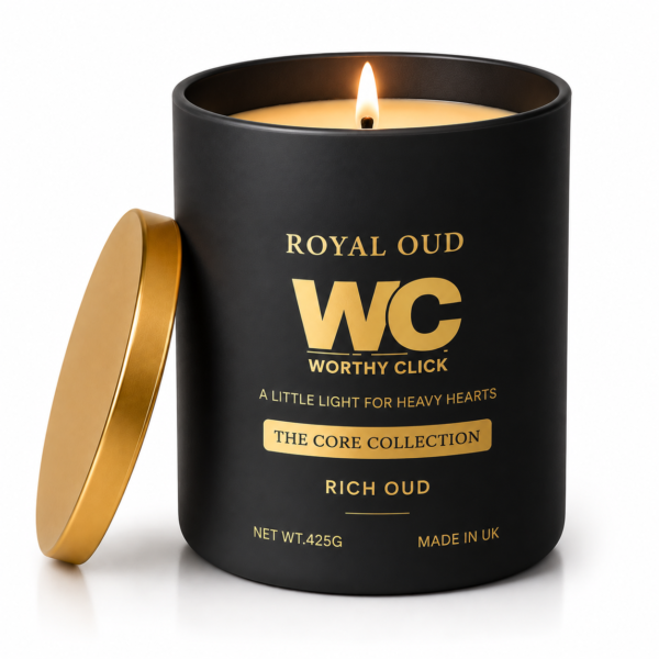 Royal Oud Oud Scented Candle | Black Soy Wax Luxury Jar